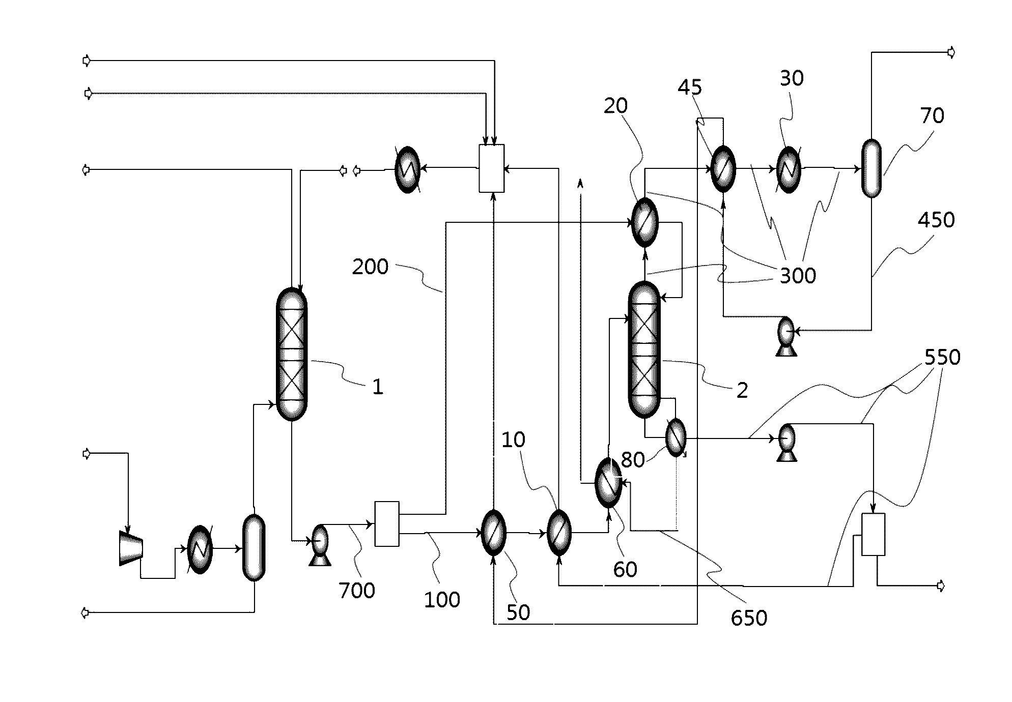 System and method for separation and recovery of acid gas