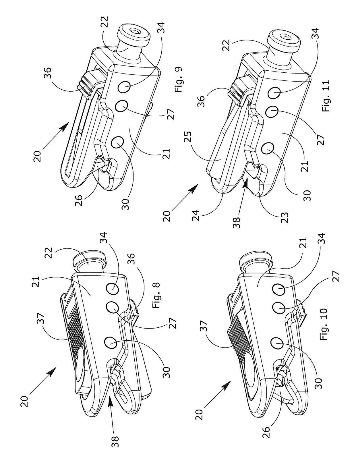 Self locking safety spring clip