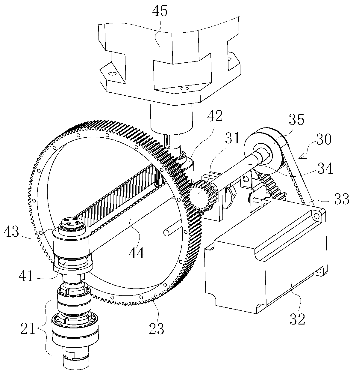 Cutting power system for drilling and milling machining center