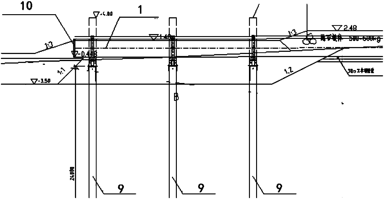 Construction method of drainage pipe crossing seawall