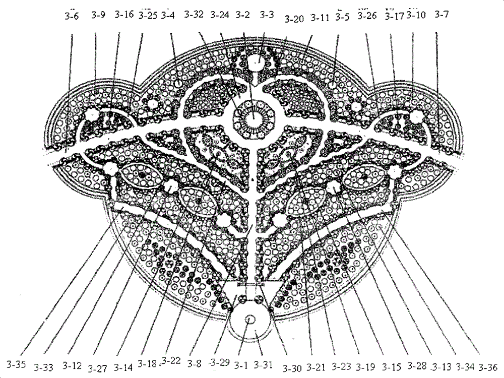 Ecological community structure layout method of healthcare gardens