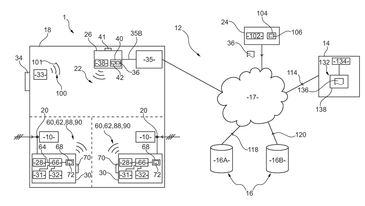 Apparatus for monitoring at least one thermal control device, and associated control unit and control system