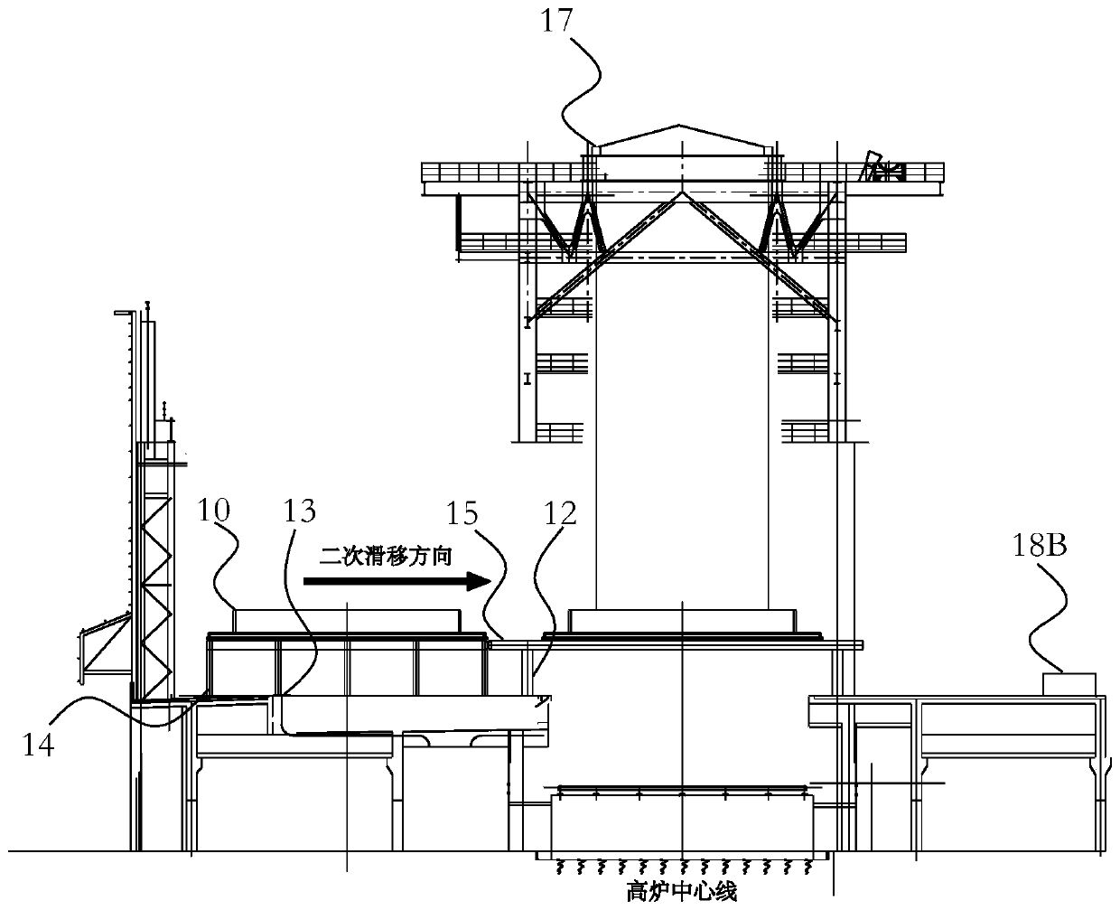 Transportation system and method for blast furnace shell