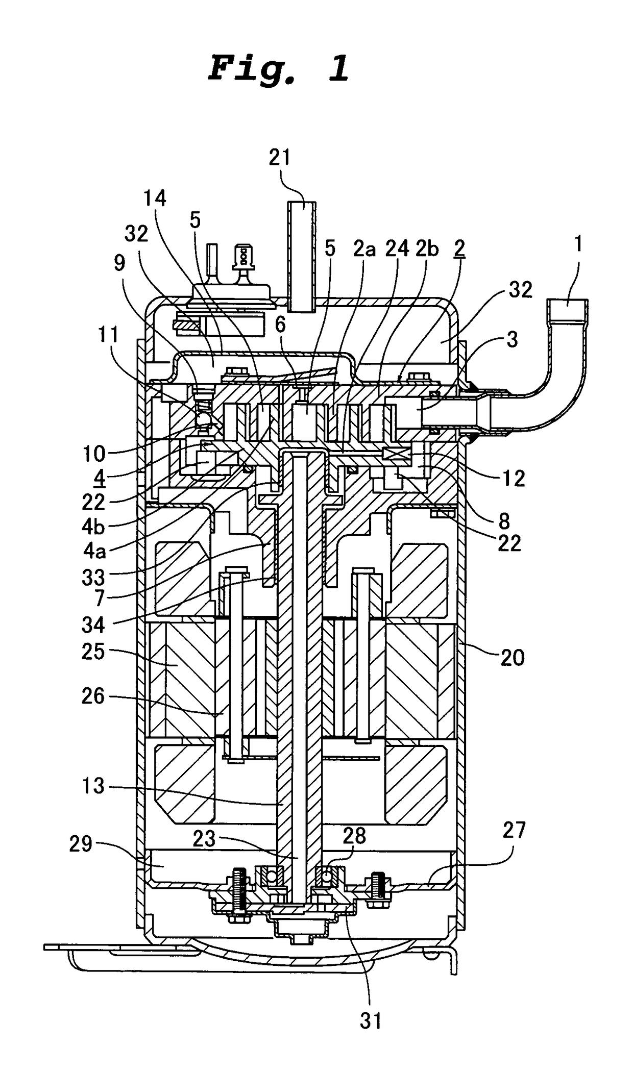 Scroll compressor having a fixed scroll part and an orbiting scroll part