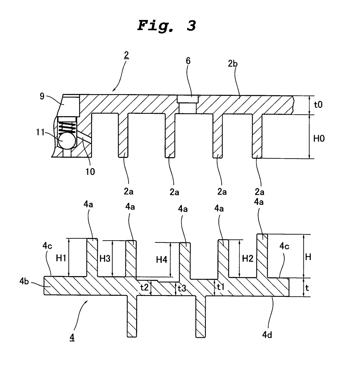 Scroll compressor having a fixed scroll part and an orbiting scroll part