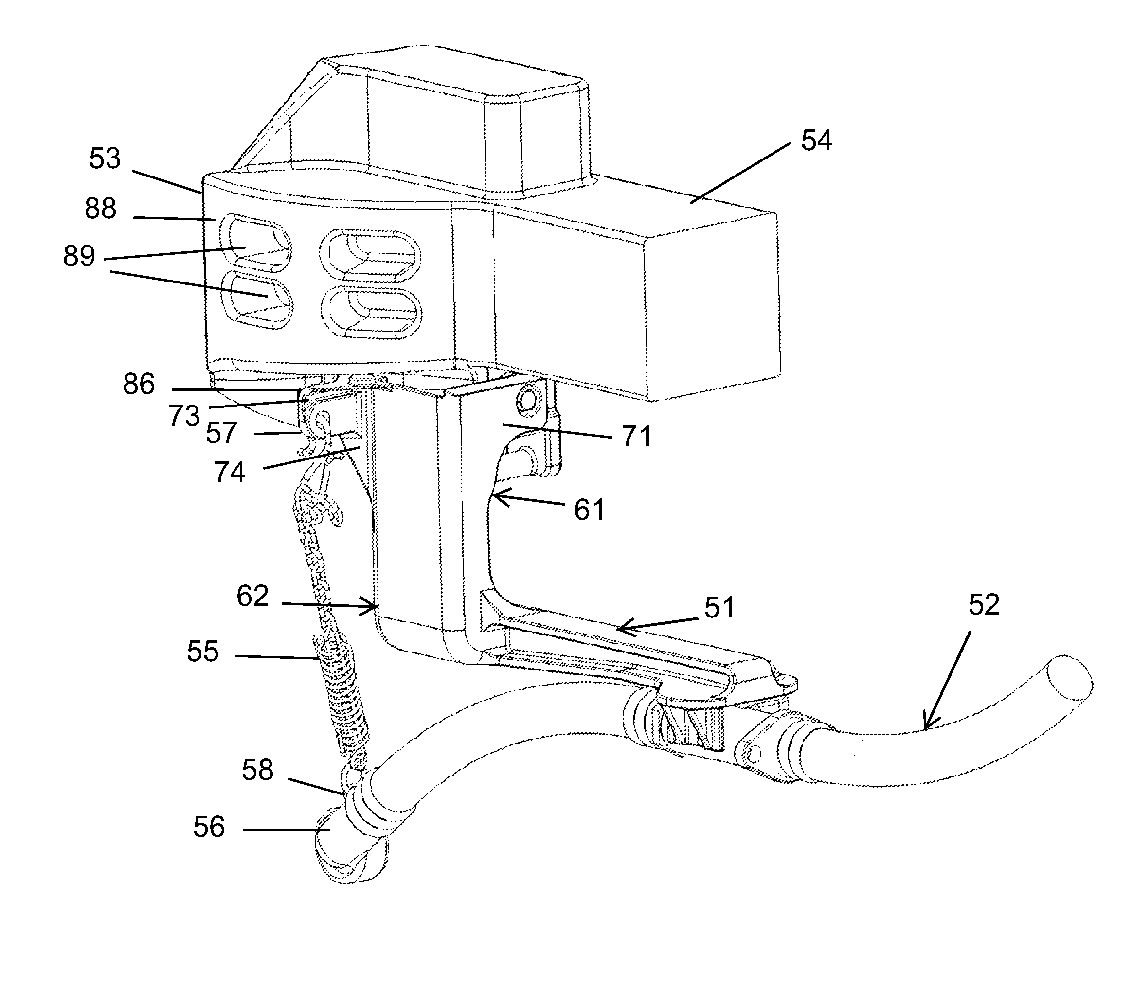 Air brake hose support bracket