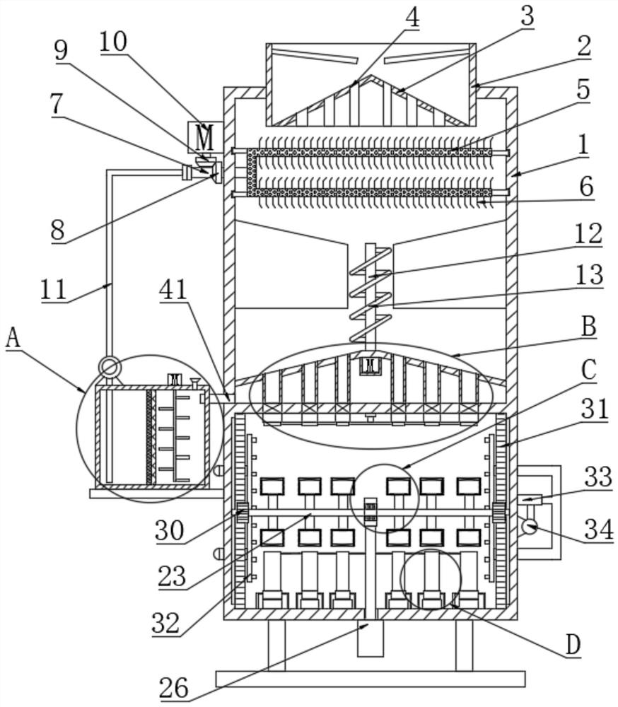 Cleaning and drying device for mechanical part machining