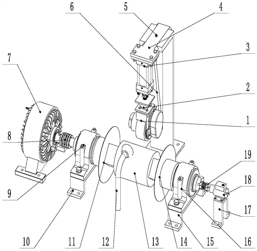 Driving wheel road holding force and life detection device and road holding force and life detection method