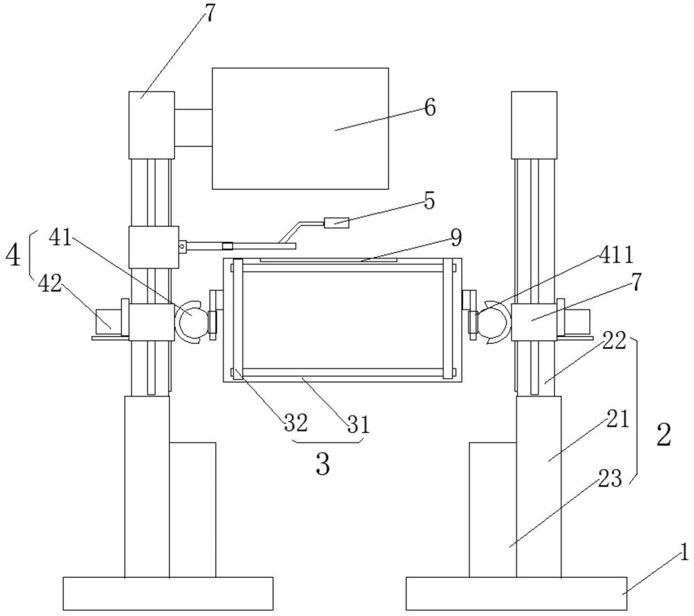 Stepless adjustable photographing rack and working method thereof