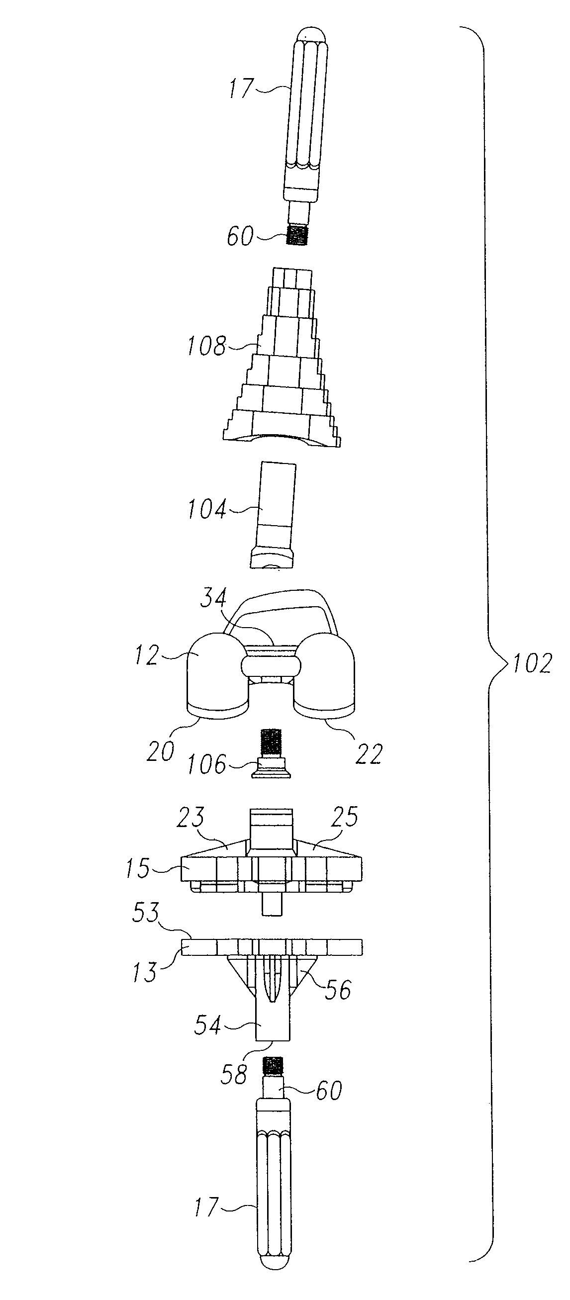 Modular orthopaedic implant system with multi-use stems