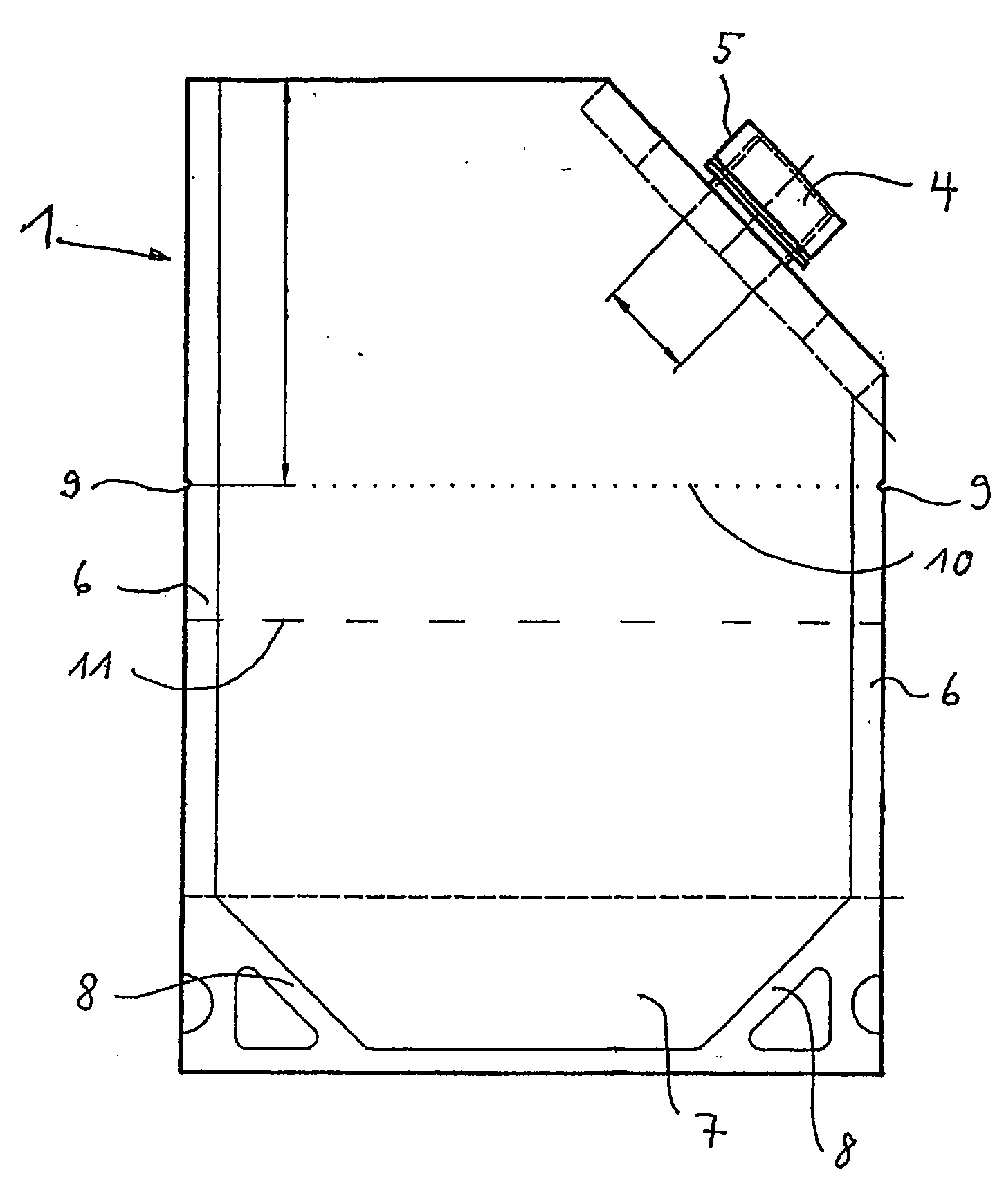 Method for processing a material and packing container for carrying out this method