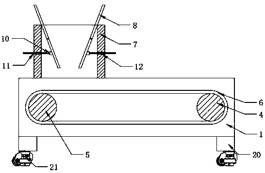 Transporting device for bamboo wood particle production