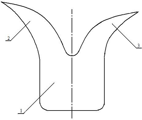 Y-shaped rubber dynamic sealing ring with long and short lips for unilateral sealing and sectional vulcanization process for sealing ring