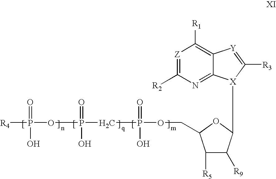 Methods of treating heart failure with modified ATP, ADP and AMP compounds