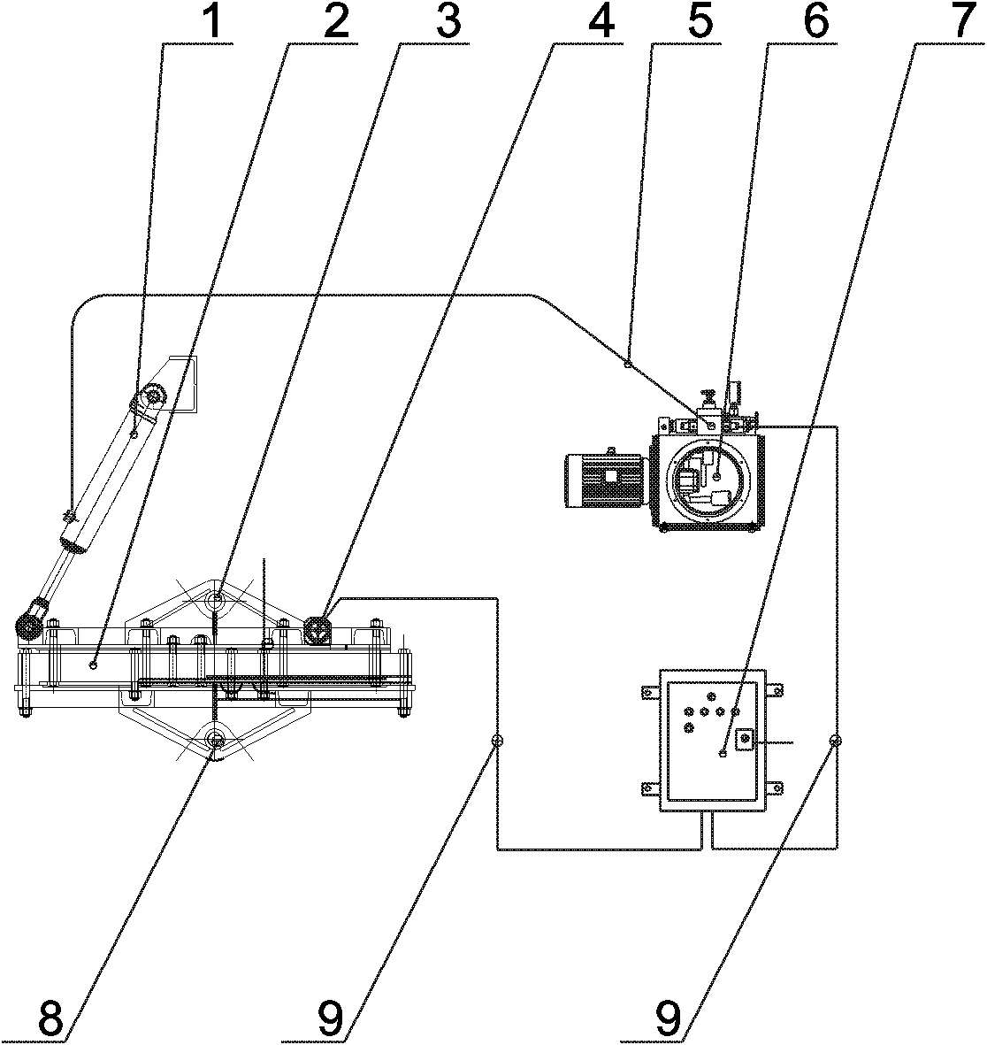 Automatic level adjusting device of hydraulically operated terminal pad and driving method thereof