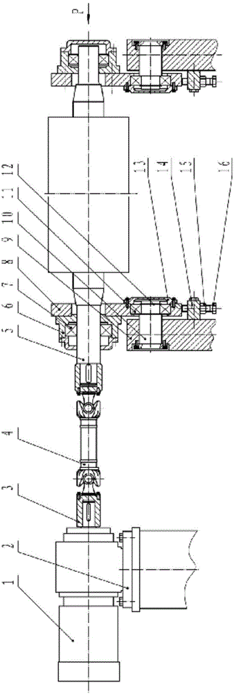 Tension roll adjusting device for film stretching line tractor