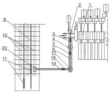 Transportation system of hot rolled coil entering high rack warehouse after coil discharge