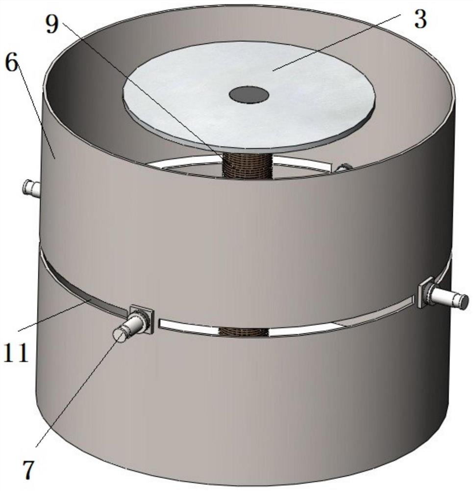 Low-frequency slotted liquid wall coupling transducer for deep water