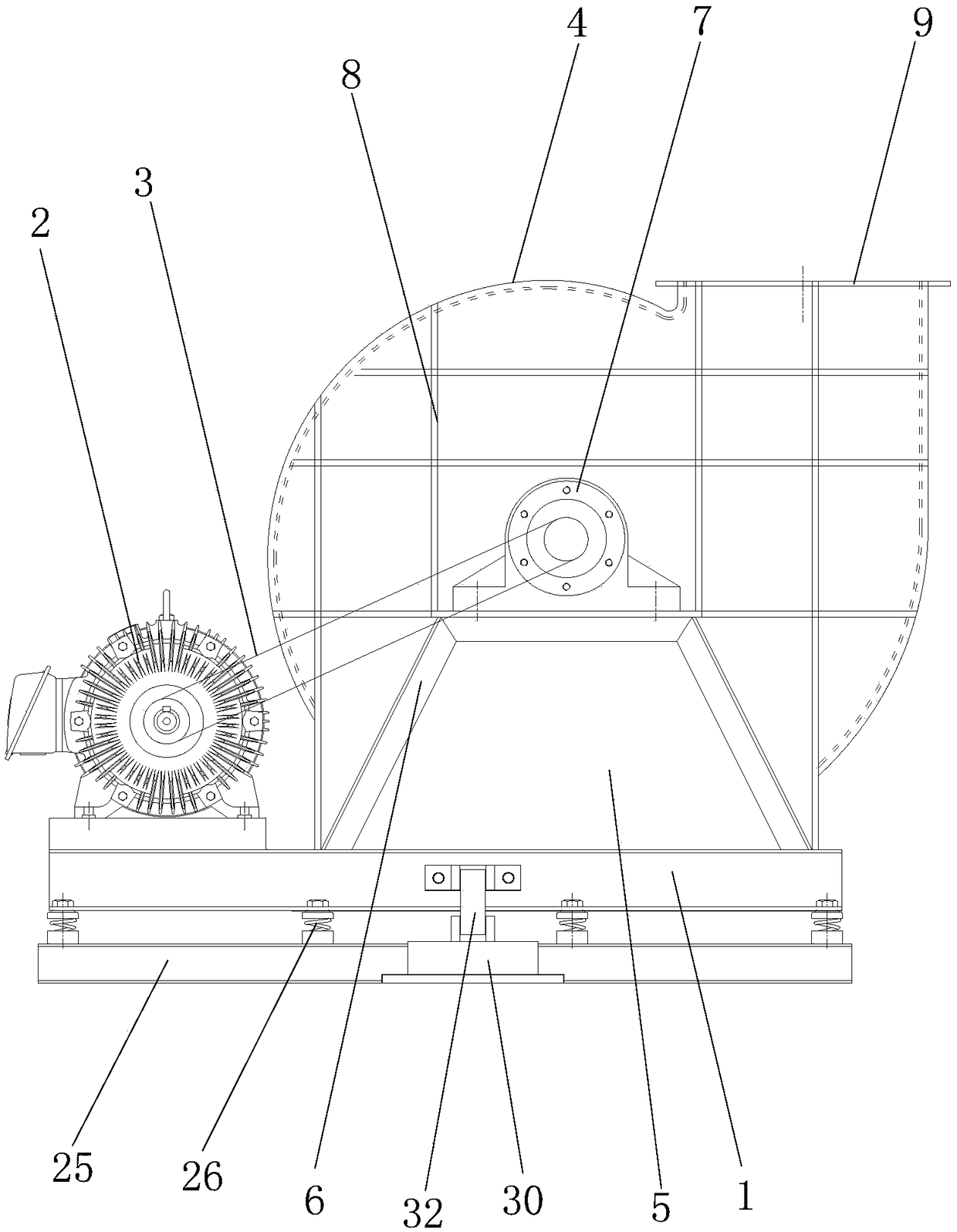 Stable air suction paper shredding fan