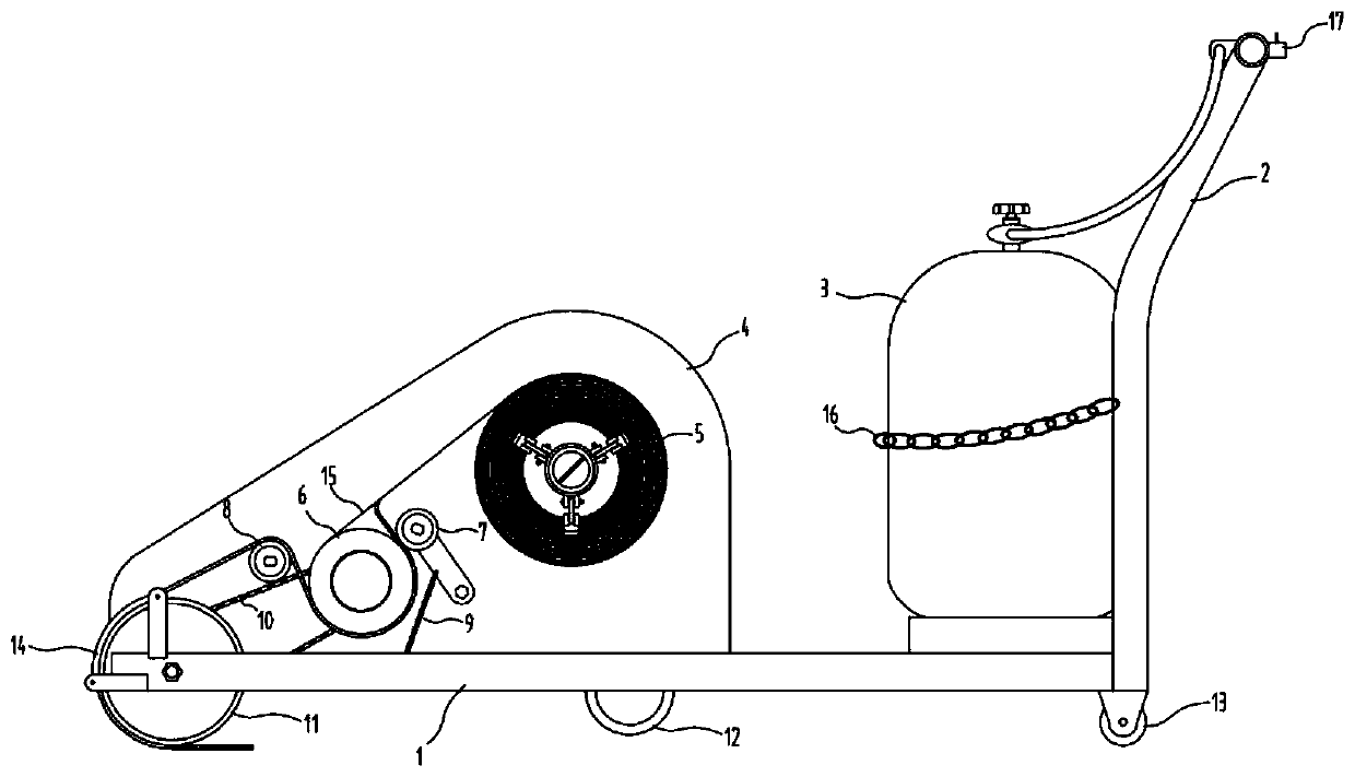 Road surface crack repairing device