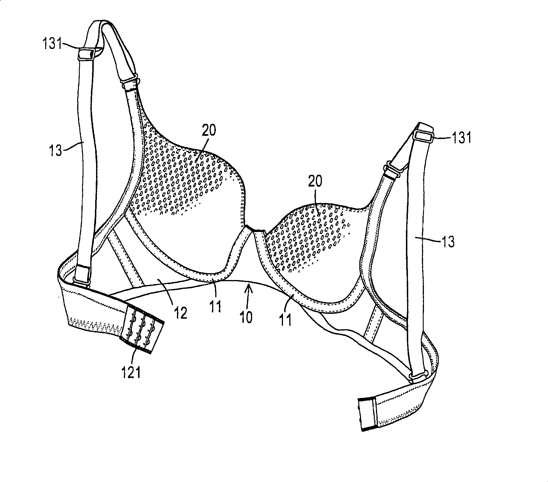 Underwear with slip-resistance bra cup