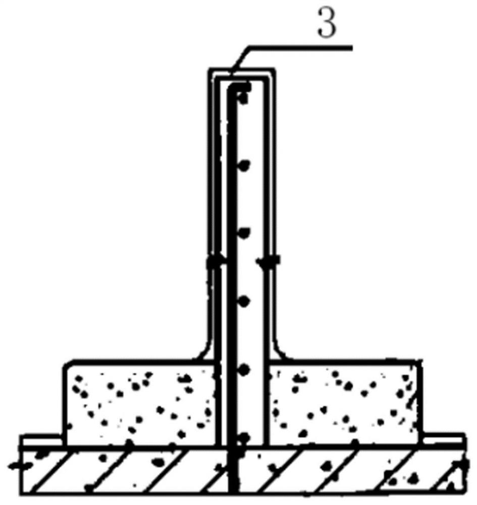 One-time pouring construction process for ramp double-lane separation curb and main body structure