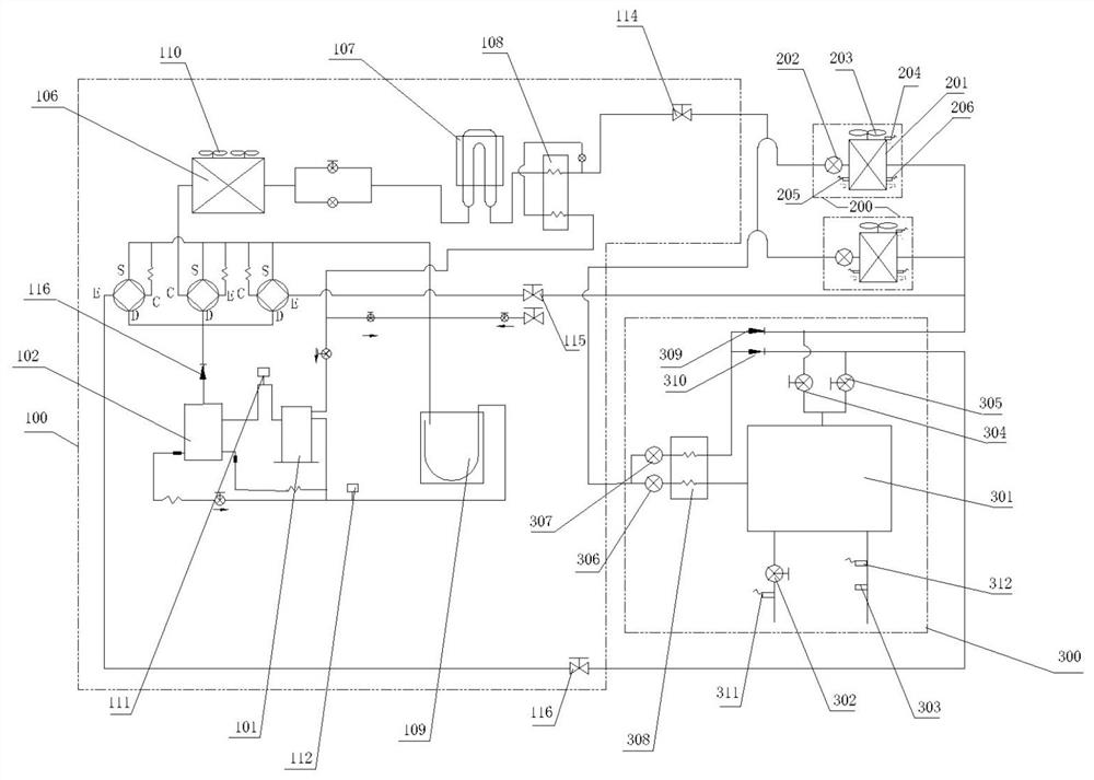 Three-pipe multifunctional variable refrigerant flow system