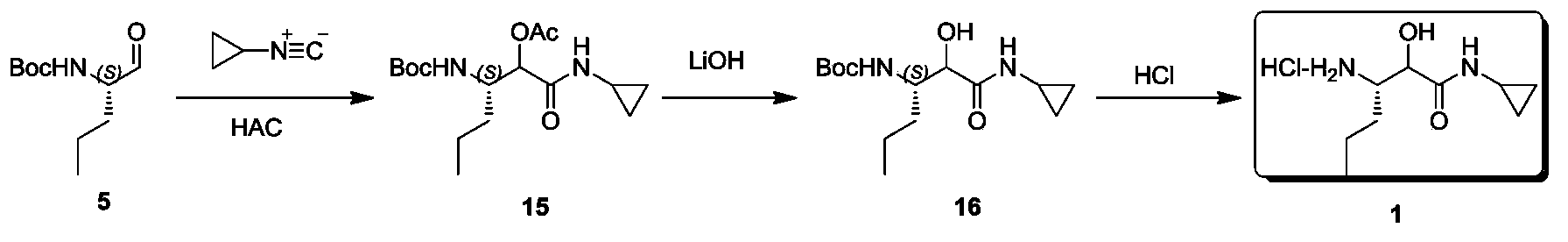 A kind of synthetic method of (3s)-3-amino-n-cyclopropyl-2-hydroxyhexanamide hydrochloride