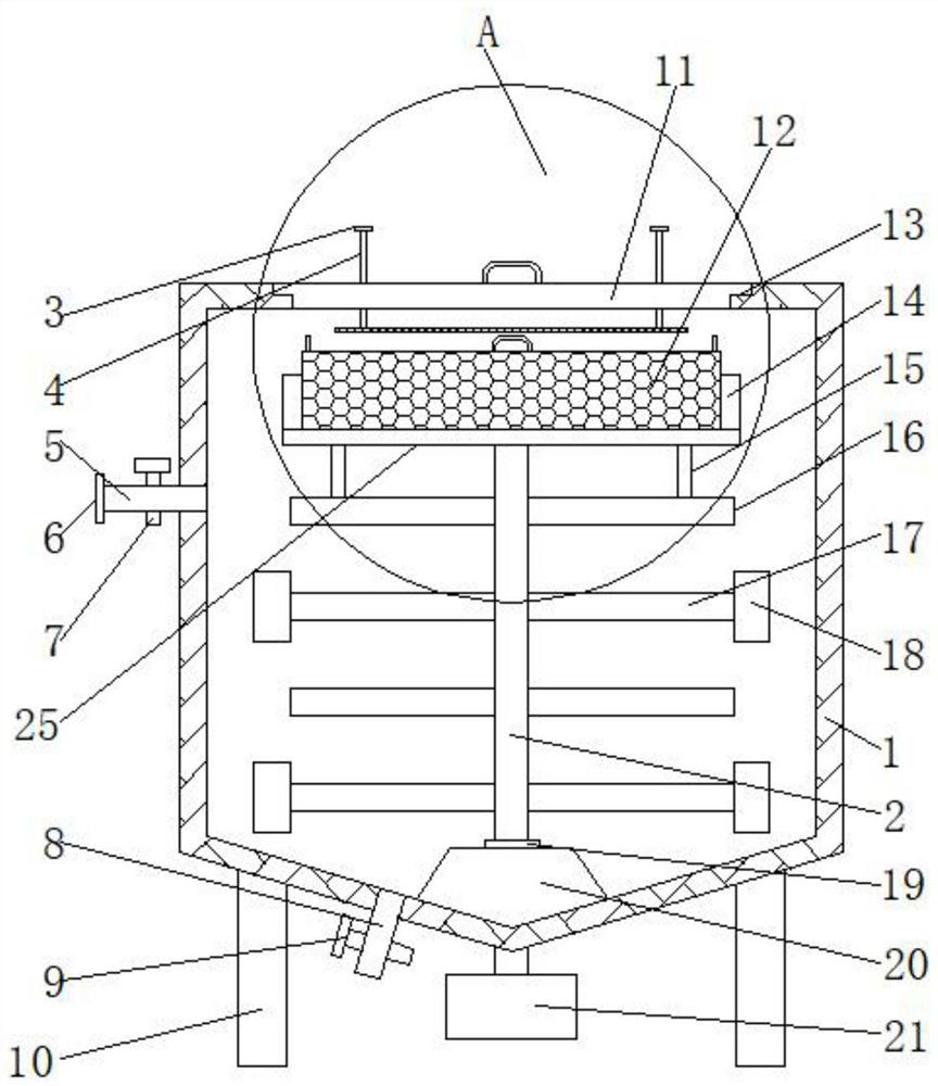 Feed stirring device for comprehensive rice and shrimp planting and breeding