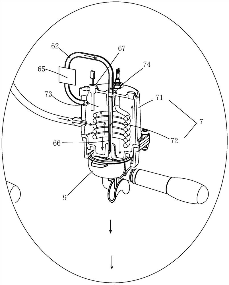 Water outlet control device of coffee machine