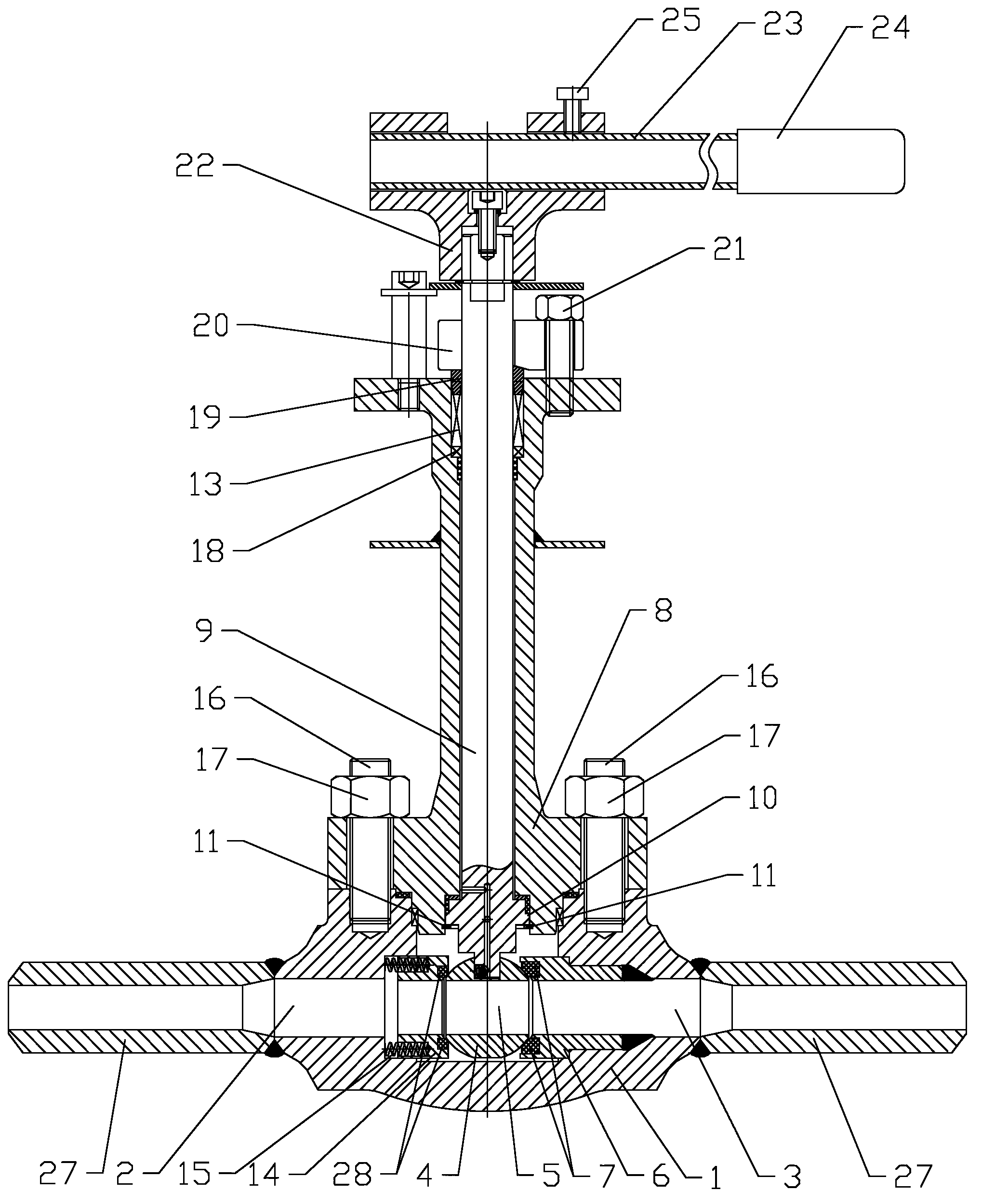 Top-mounted low temperature floating ball valve