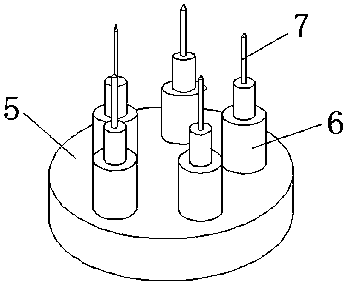 Frozen food package puncture performance detection device capable of automatically replacing probe