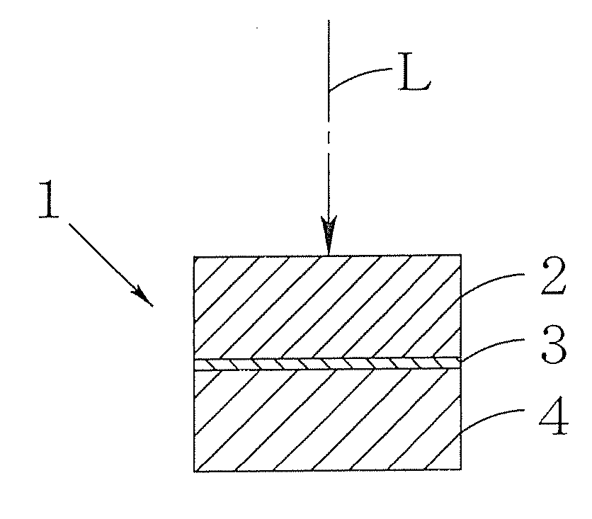 Intermediate member for laser bonding and method of bonding using the same