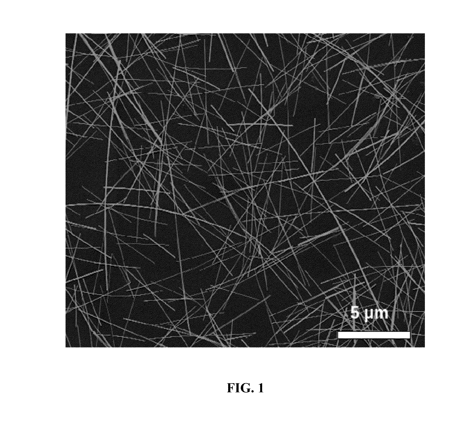 Process for making materials with micro- or nanostructured conductive layers