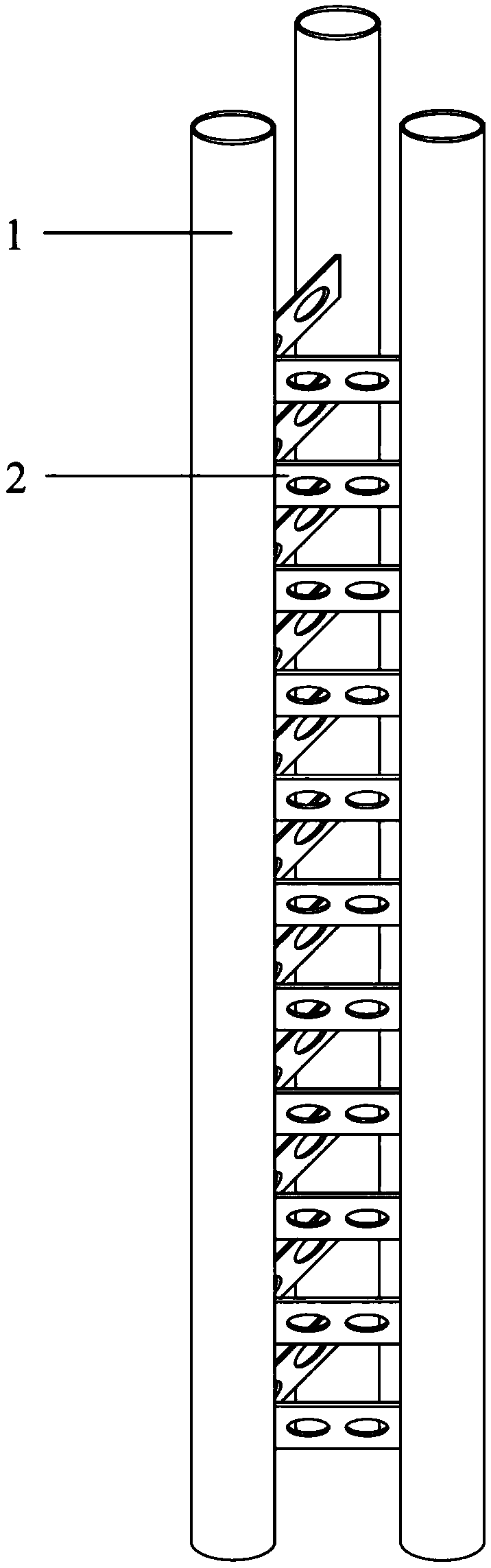 Assembled frame system with concrete filled steel tube branch limb combined special-shaped column and shock absorption wall