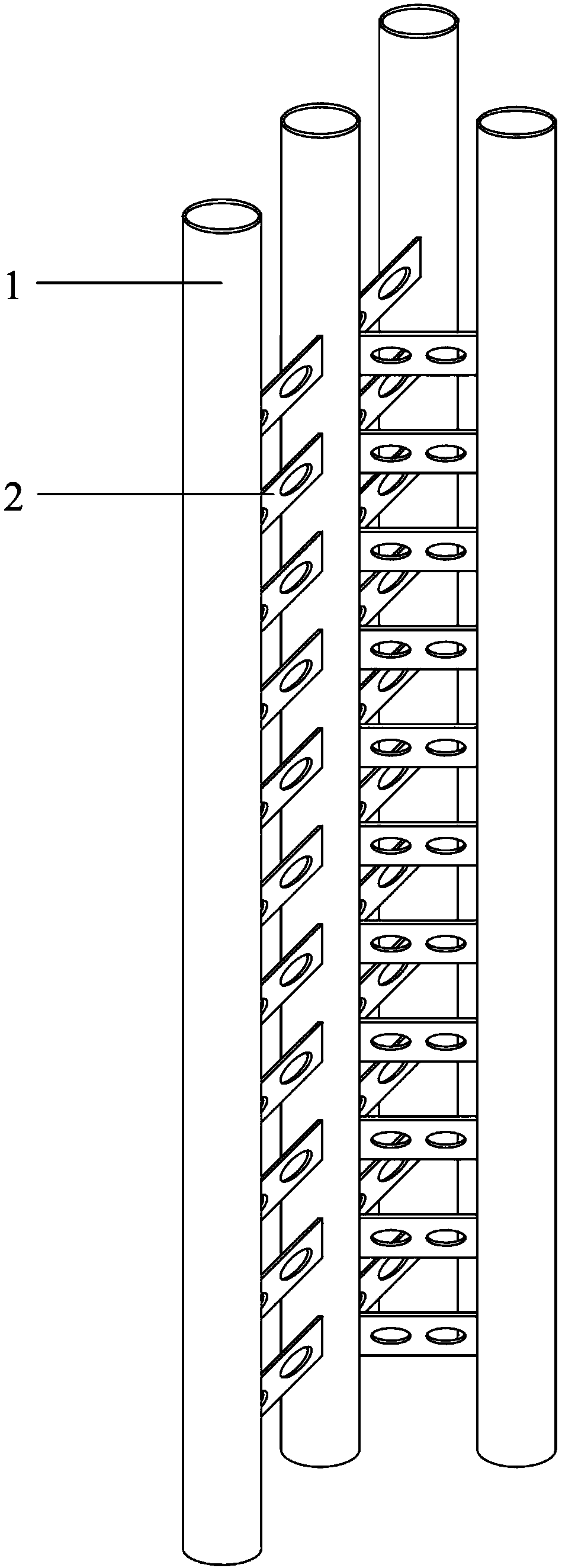 Assembled frame system with concrete filled steel tube branch limb combined special-shaped column and shock absorption wall