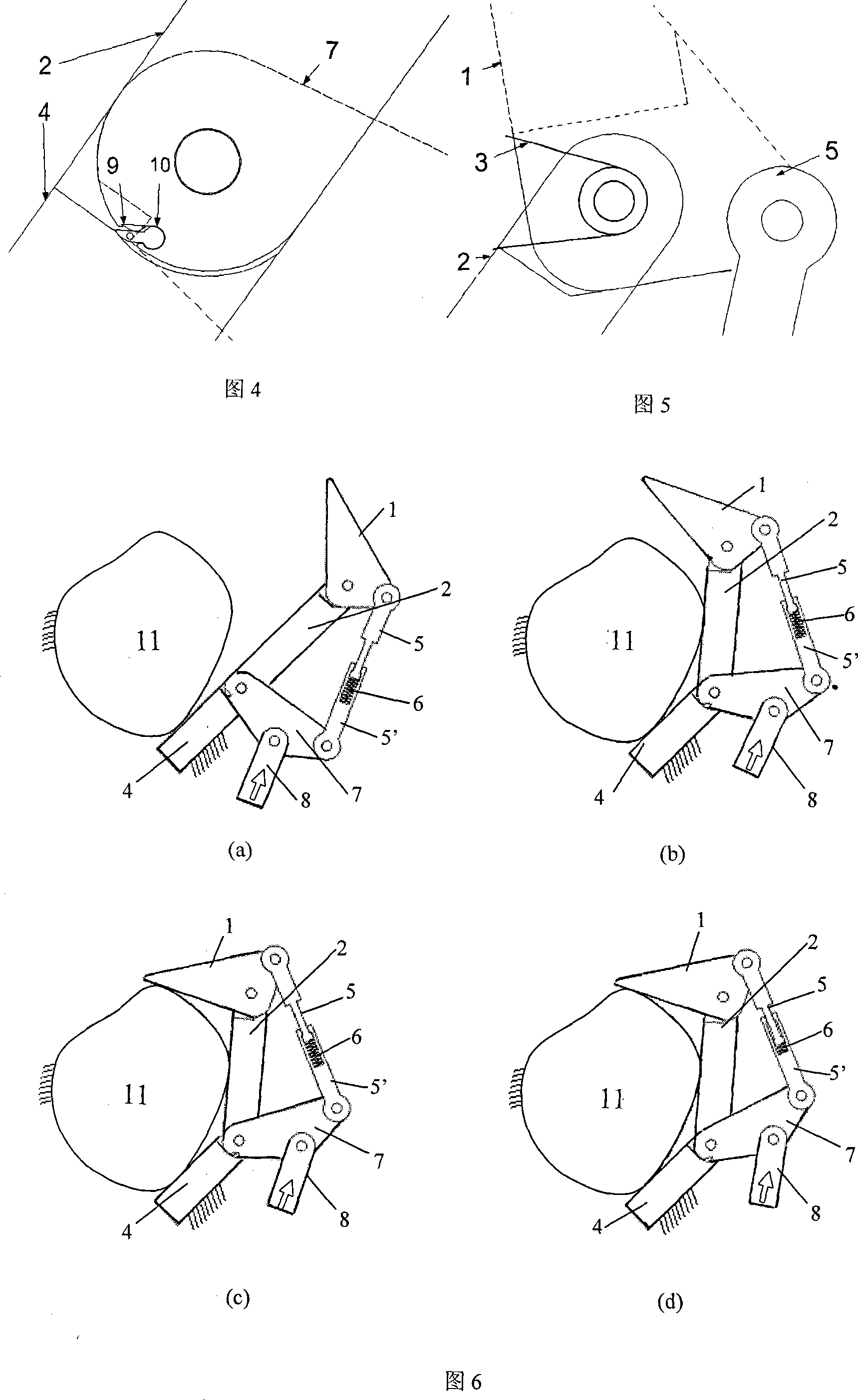 Activation lacking mechanical finger device capable of preventing form and position degradation