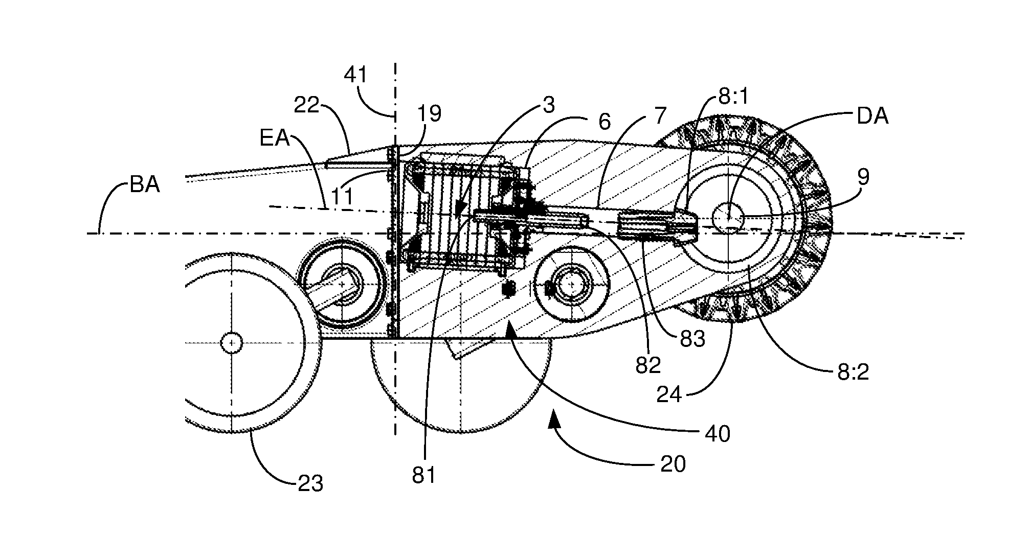 Drive unit for tracked vehicle and vehicle provided with drive unit