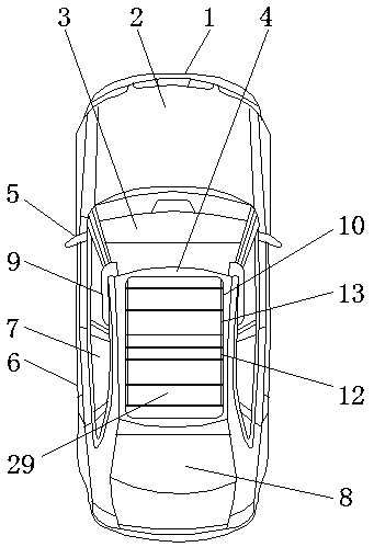 Roof color-changeable new-energy automobile