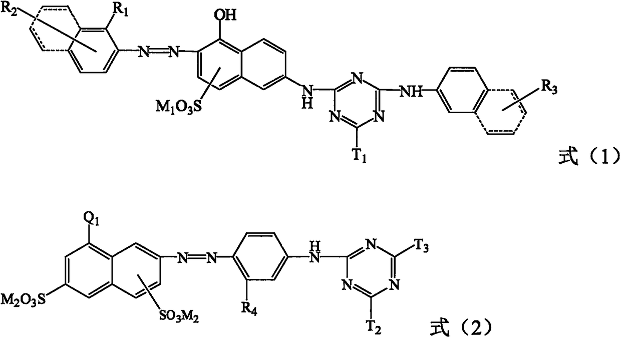 Orange inkjet printing dye mixture, as well as preparation method and application thereof