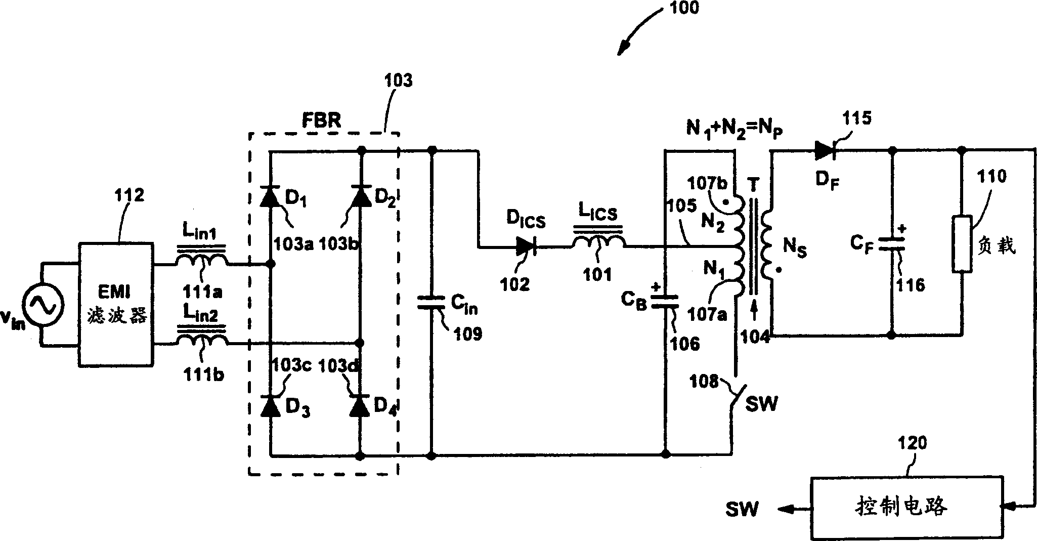 Ac/dc flyback converter