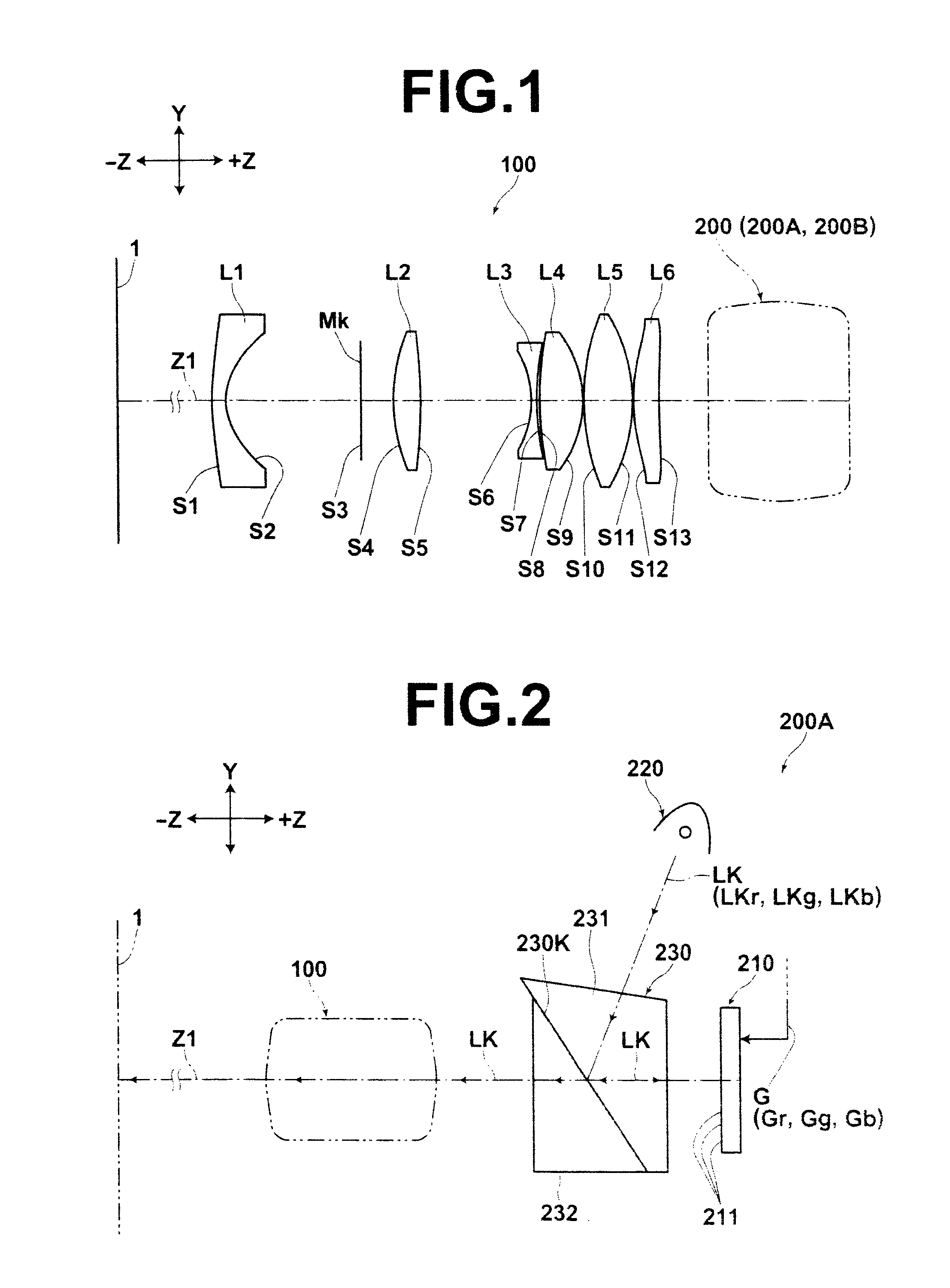 Lens for projection and projection-type display apparatus