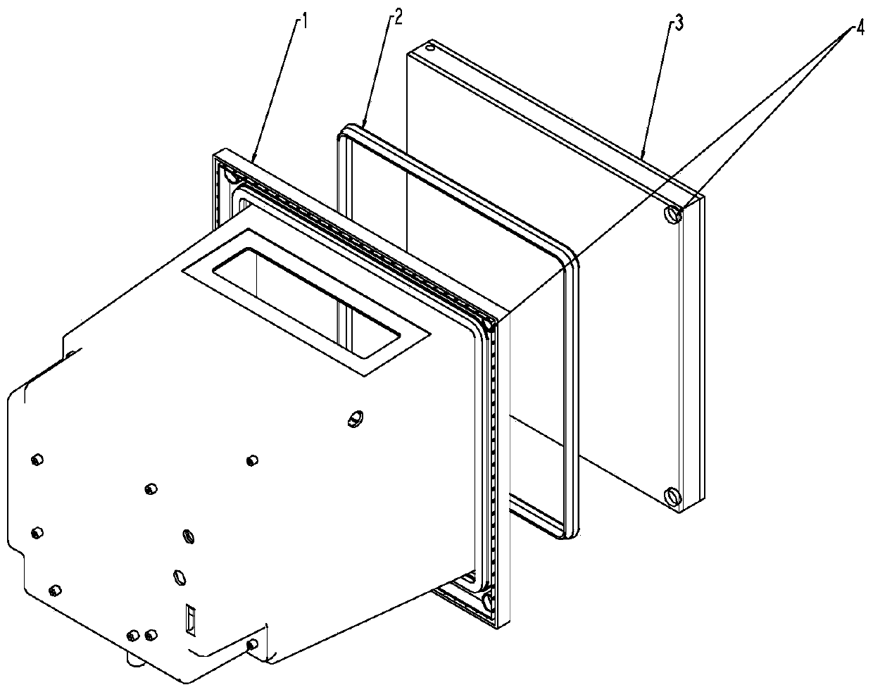 Glass door structure for air-cooling milk and coffee display cabinet