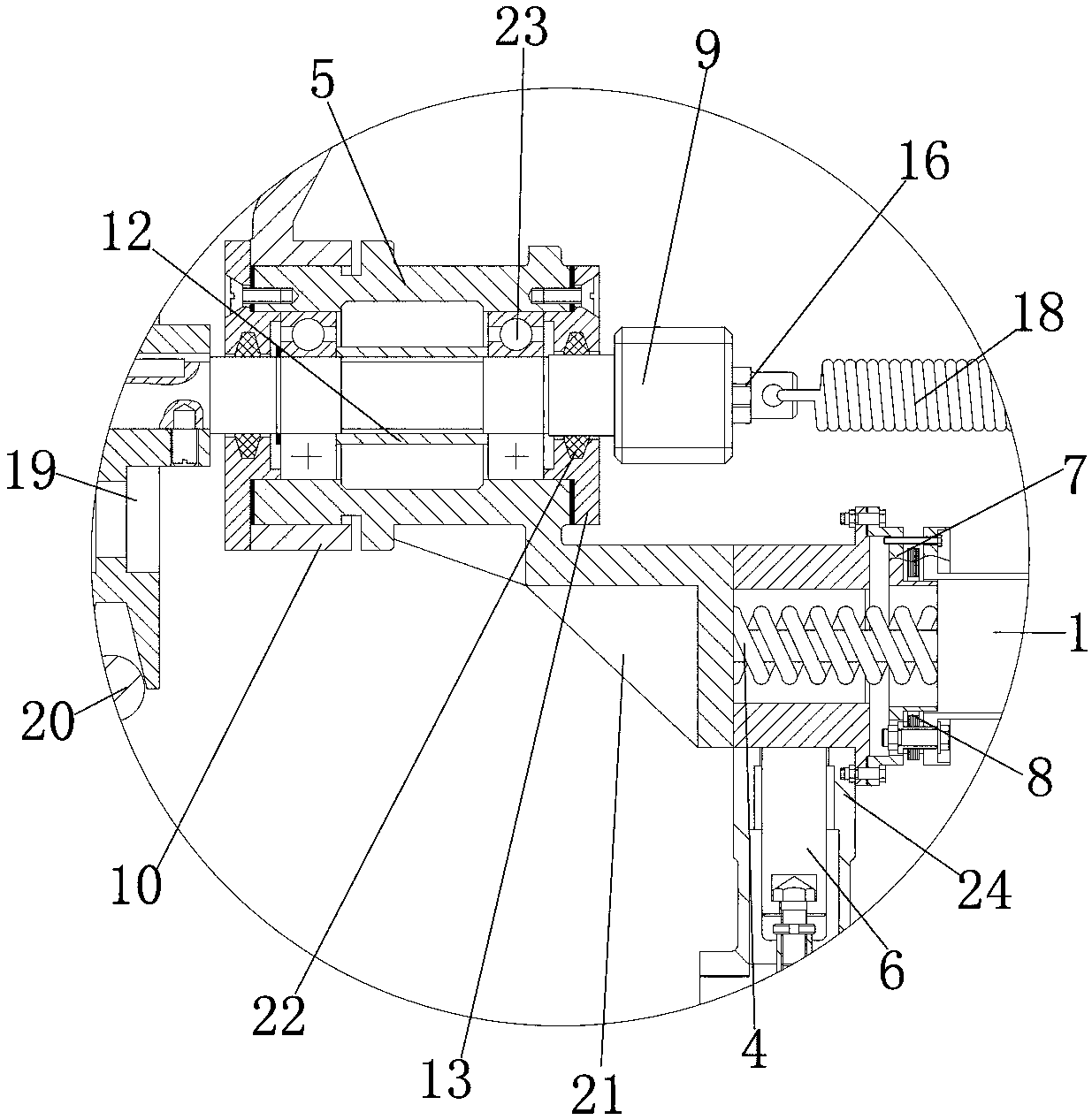 Novel flocking printing screen printing machine and rail wheel automatic limiting device thereof