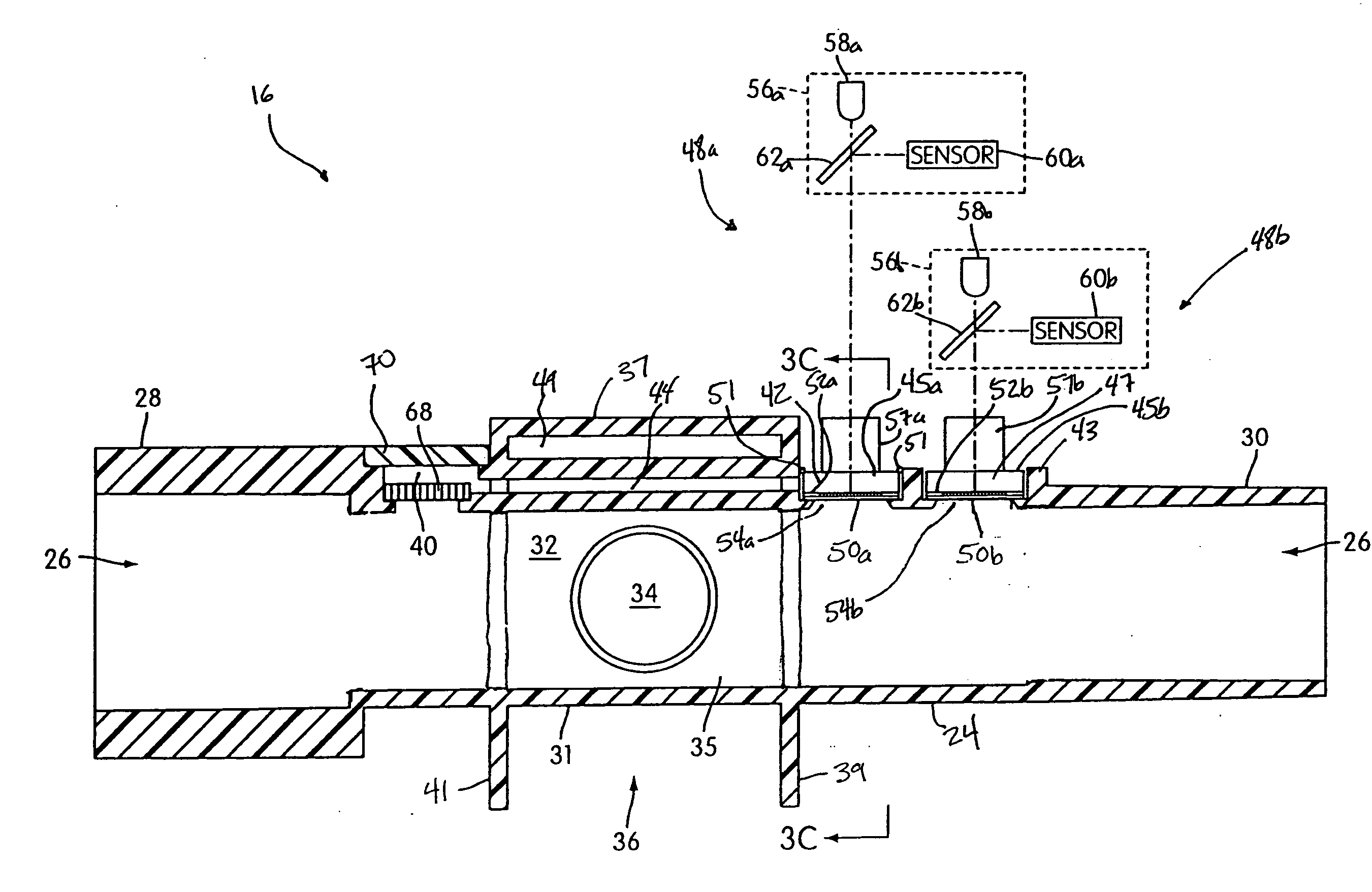 Airway adaptor with optical pressure transducer and method of manufacturing a sensor component