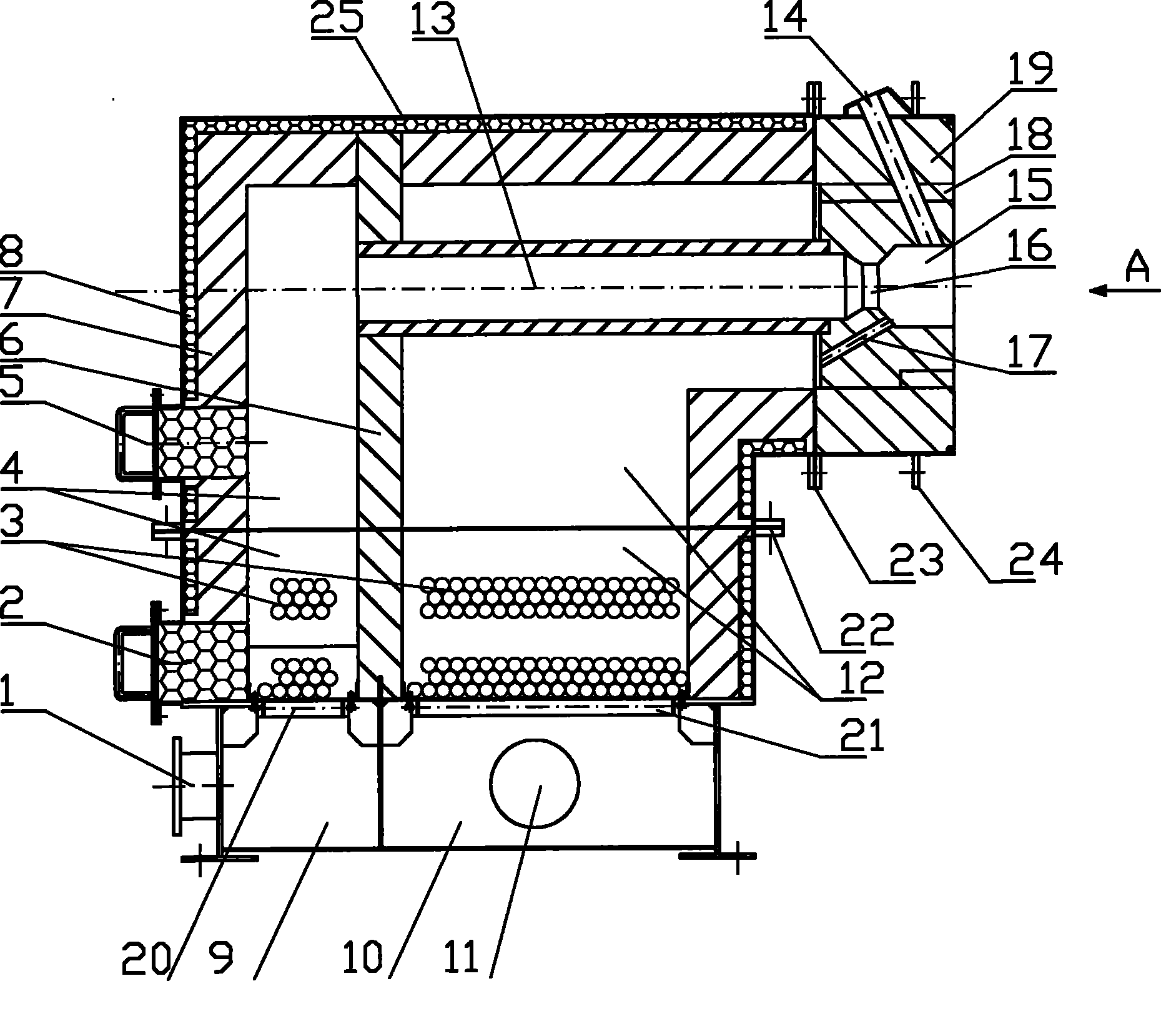 Air and gas double heat accumulating type burner