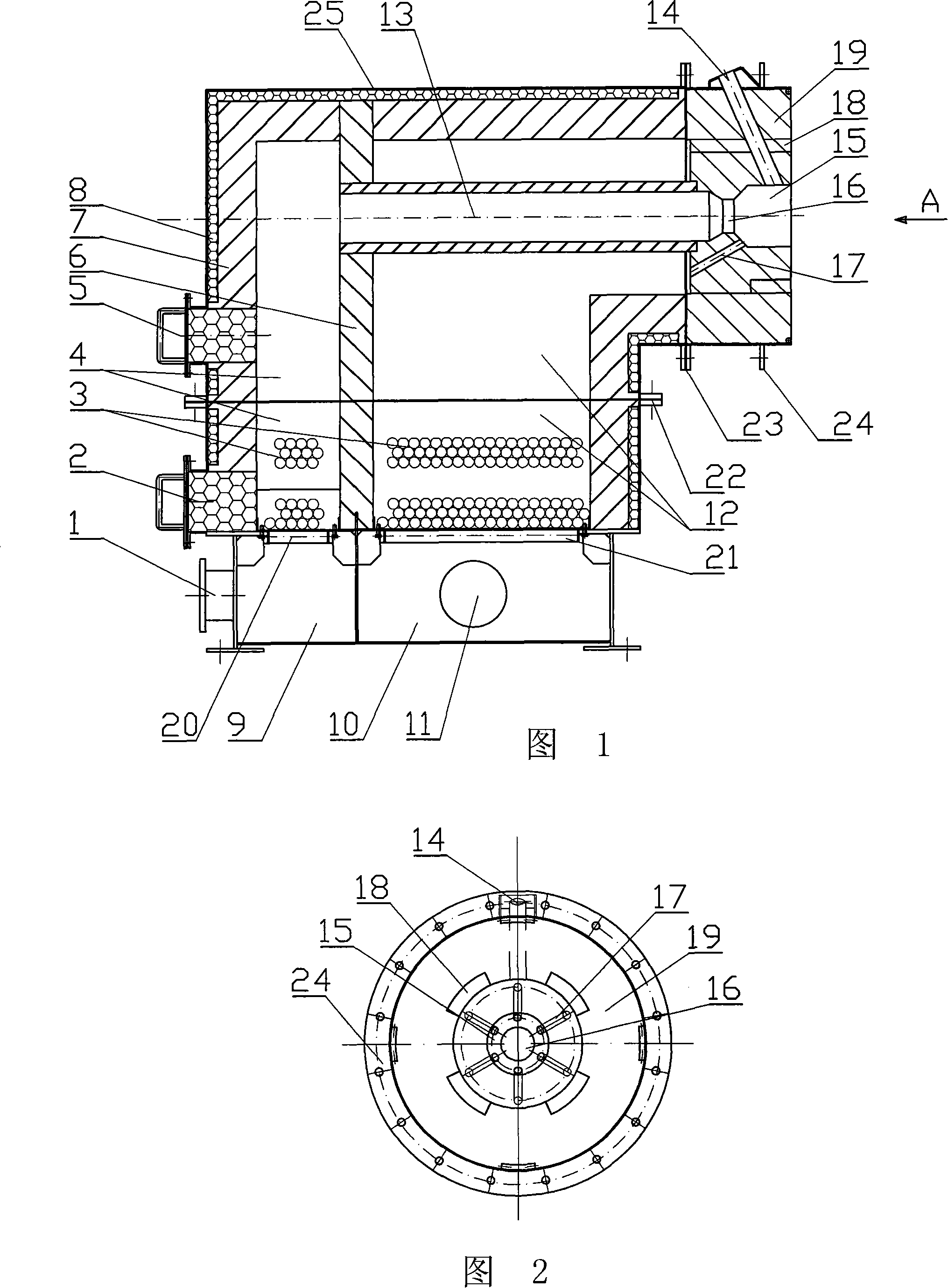 Air and gas double heat accumulating type burner