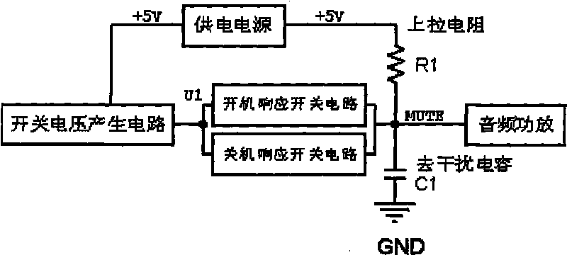 Circuit for eliminating impact sound generated in switching process