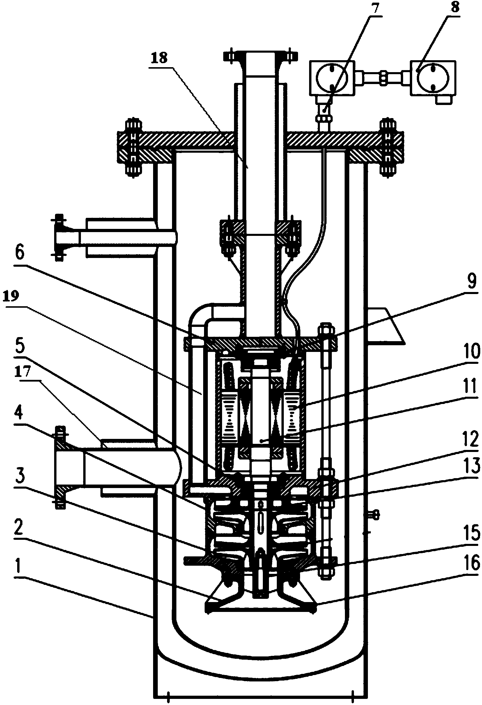 Vertical pump pool multi-stage immersed pump