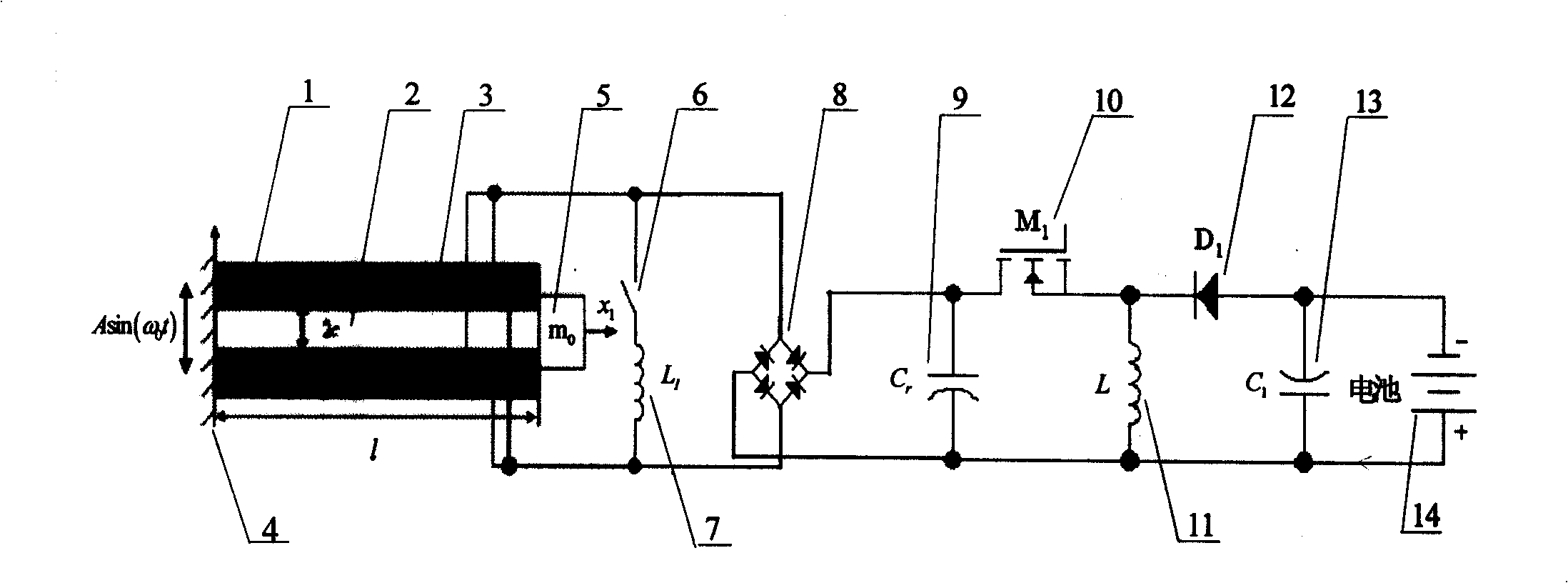 Piezoelectric energy trapping device capable of efficient trapping energy and energy-storaging